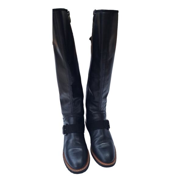 Franco Sarto CUTLER Knee High Riding Boot Tall Equestrian Black Leather Size 8 - Picture 4 of 12